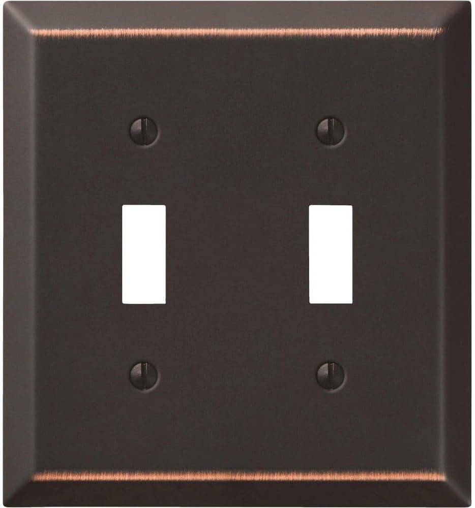 163TTDB BRZ 2 TGL WALLPLATE, 2 Toggle, Aged Bronze