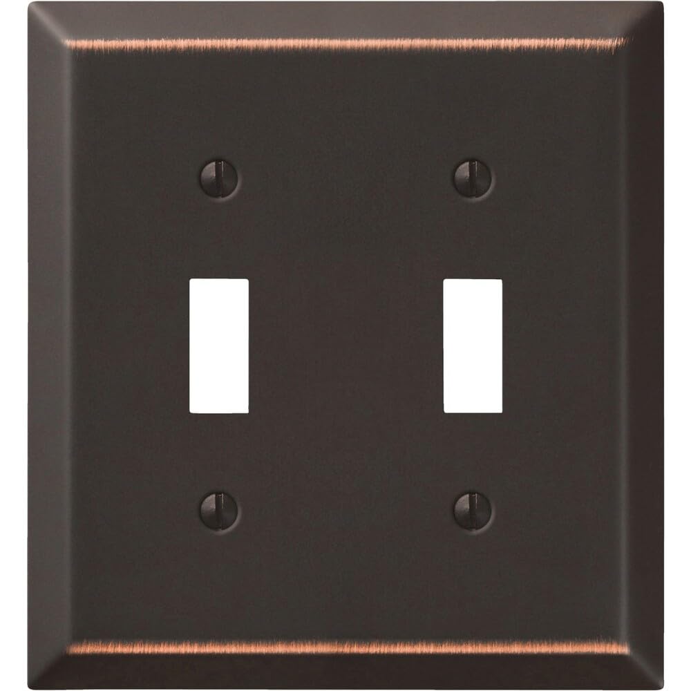 AMERELLE 163TTDB BRZ 2 TGL WALLPLATE, 2 Toggle, Aged Bronze