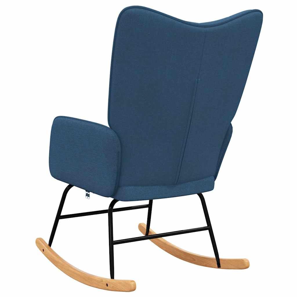 vidaXL Chaise à Bascule Chaise de Relaxation Siège de Relaxation Fauteuil de Salon Salle de Séjour Siège de Salon Maison Intérieur Bleu Tissu