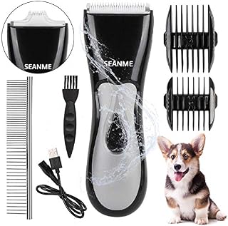 seanme Dog Clippers Washable, New Upgrade Waterproof Pet Grooming Kit with Double Blades