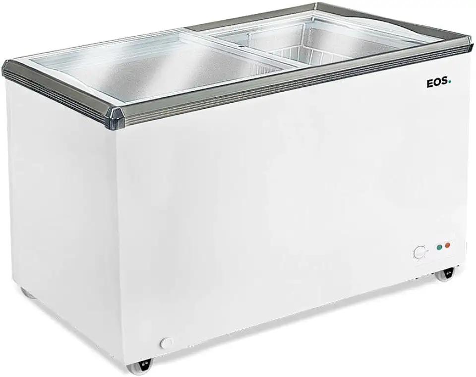 Freezer Expositor Horizontal Tampa de Vidro Eos 247l Dupla Ação Eeh300xx 220v