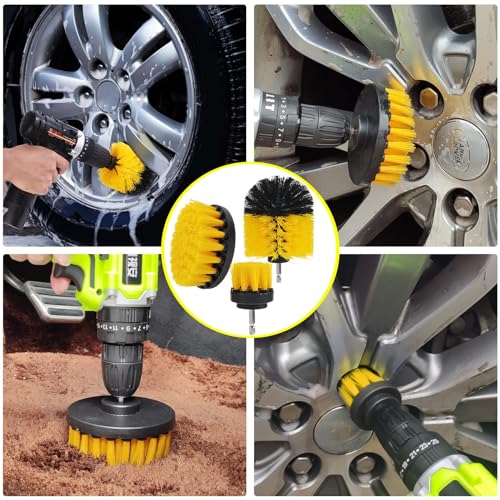 Yumzeco 25 teiliges Polieraufsatz Akkuschrauber Auto Politur Set Auto Reinigungsset mit...