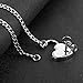 HZMAN Lover Heart Padlock Necklace Padlock Collar Choker for Men Women with Lock and Key 24 Inch (Heart-shaped)