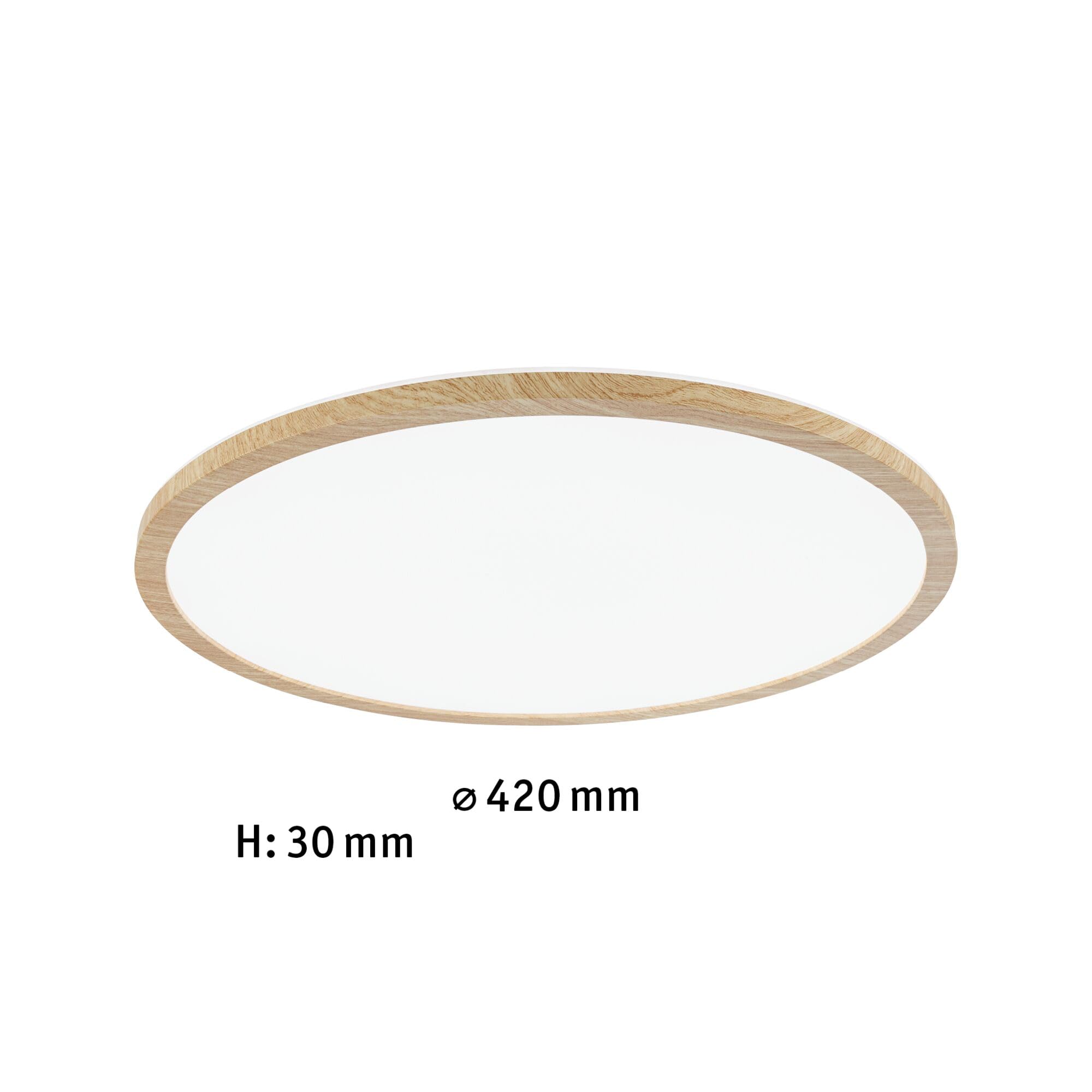 Paulmann 71034 LED Panel Atria Shine Deckenleuchte mit Backlight rund IP44 22W 2300lm 420mm Holzoptik Kunststoff 4000K Badleuchte