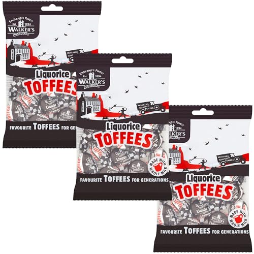 Walkers Nonsuch Liquorice Toffees Bag 5.29 Oz (Pack of 3) – Black Licorice Candy, British Chewy Toffee Candy, Old Fashioned Sweets, Traditional English Treats, Imported from UK - image 1