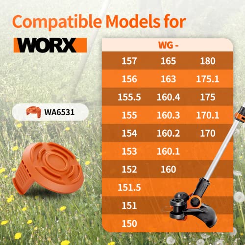 Eventronic Trimmer Replacement Spool Cap Covers Compatible With Worx String Trimmers Wa0010, Wa6531 (3-Pack) #TOP1