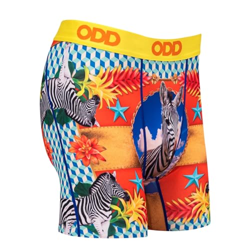 Odd Sox Men's Novelty Underwear Boxer Briefs, Zebras High Fashion- Medium3