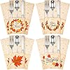 36 PCS Thanksgiving Silverware Cutlery Holders Thanksgiving Utensil Decor Fall Decor for Home Thanks Maple Leaf Silverware Paper Pouch Fall Harvest Party Supplies