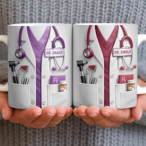 Taza de cerámica personalizada con efecto 3D para doctor miniatura 2