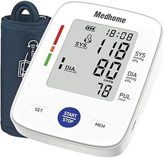 Blood Pressure Monitor for Home Use Upper Arm,Medhome Blood Pressure Machine Upper Arm Large Cuff(8.7"-16.5" Adjustable),Automatic high Blood Pressure Cuff,Easy to use,2 * 120 Memory,