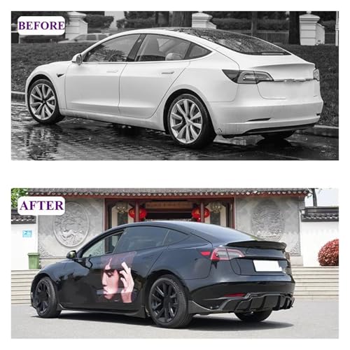 Diffuseur pare-choc arrière pour Tesla Model 3 2017-2023 look carbone - 6