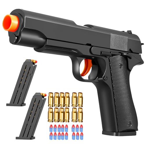Look Real Toy Gun with Ejecting Soft Bullets,Pistol Toys Play EVA Foam Blaster Realistic Model Gun...