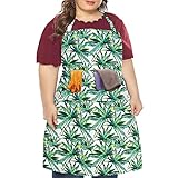 LOLOMLO Oversize Canvas Cotton Apron, Extra Large Aprons with 2 Pockets for Men & Women, Adjustable