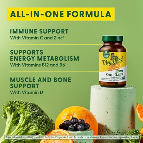 image for MegaFood Men's 40+ One Daily Multivitamin for Men With Vitamin B, Vita