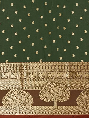 Image of Panzora Women's Banarasi Silk Saree With Unstitched Blouse Piece