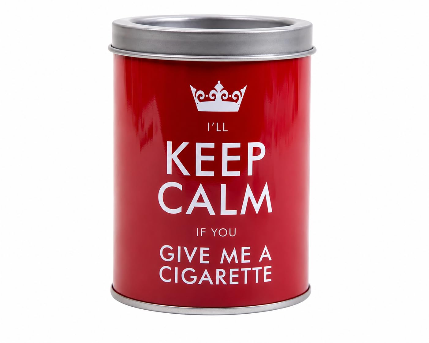 ANNID Novelty Metal Ashtray with Funny Printed Design, Durable Tinplate Cigarette Ash Tray, Decorative Smoking Accessory for Home, Garden, Patio & Man Cave (Keep Calm)