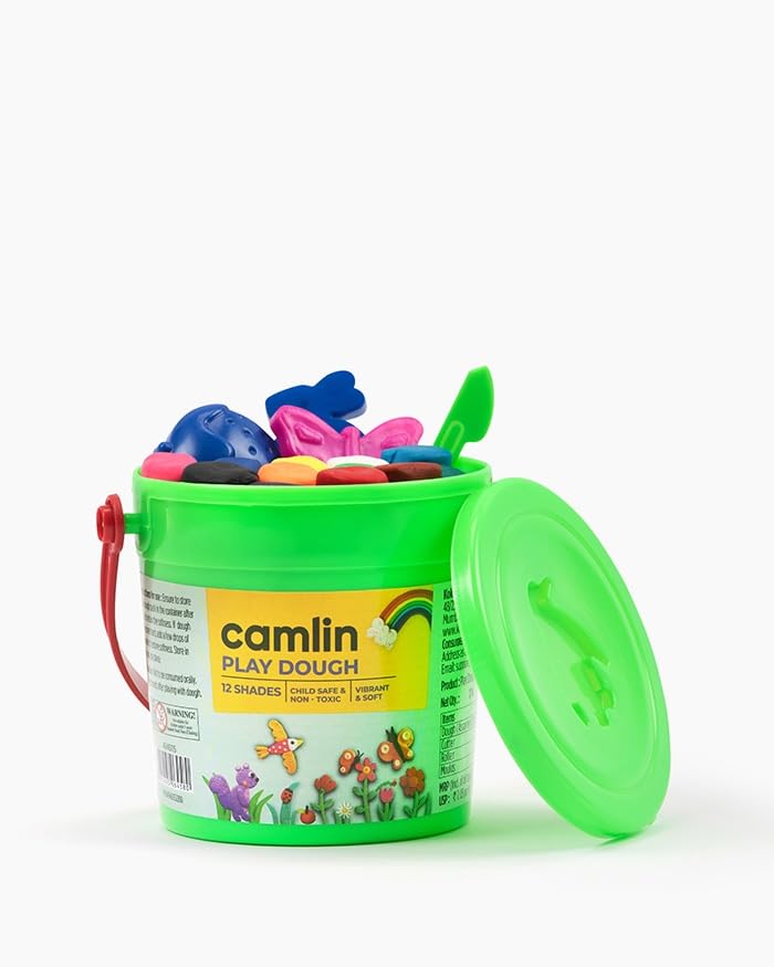 Camel Creative Dough – 12 Vibrant Shades - 156g Multicolor Dough Set for All, with Bucket & Modeling Tools – Safe, Soft & Easy to Mold-image-0