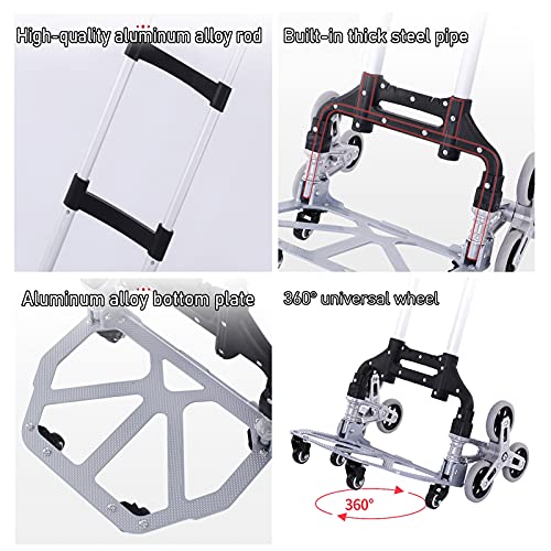 Carretilla portátil plegable con ruedas sólidas y capacidad 70kg miniatura 4