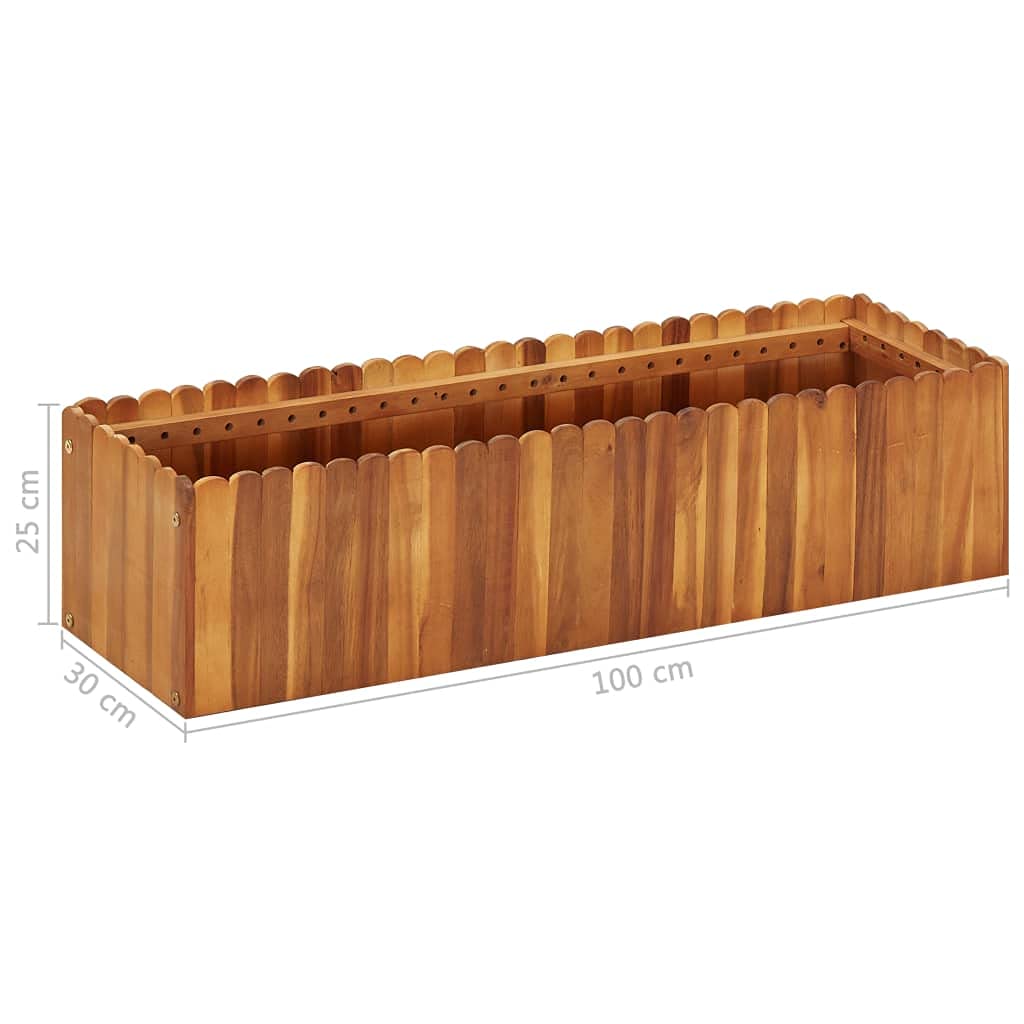 ShGaxin Arriate, Tavolo da coltivazione, Orto domestico, Coltivazione di piante aromatiche, Arriate da giardino, in legno massello di acacia 100x30x25 cm