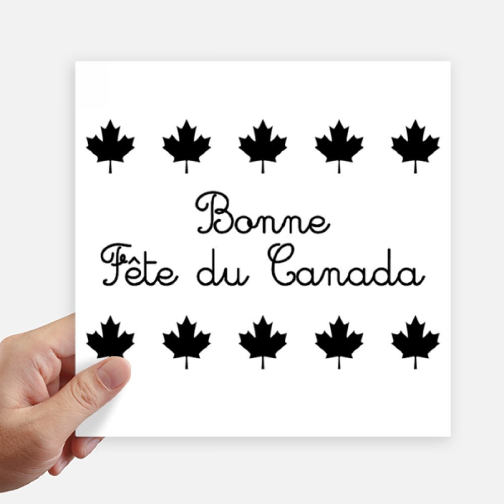 Autocollant carré feuille d'érable rouge 20cm fête du Canada décor pour mur et valise 4pcs