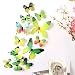 12Pcs 3D PVC Cute Butterfly Wall Sticker Frigo Adesivi Home Camera Decorazione Fai Day Bella Decoro Poster Parete Adesivi Art Decalde Art Decal Green