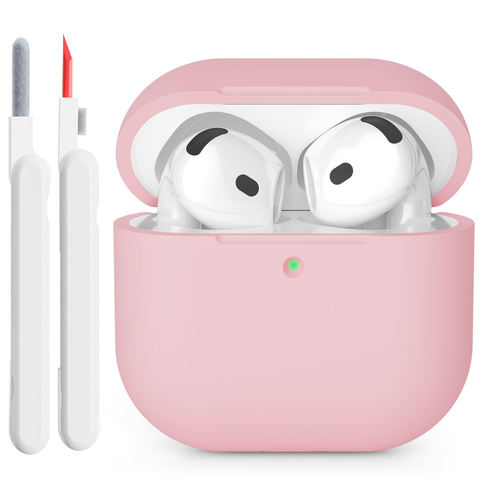 Ljusmicker Coque Pour Airpods 2 Et 1 Avec Kit De Nettoyage, Coque De Protection En Silicone Souple Pour Apple AirPods 2e/1ère Génération, étui De Charge Avec Porte-clés, Coque Antichoc Pour AirPods