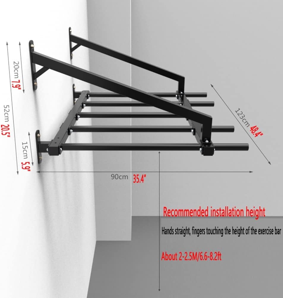 Wall-Mounted Pull-Up Bars/Climbing Frames, Home Gym Corridor Steel Exercise Bars, Multifunctional Strength Training Equipment
