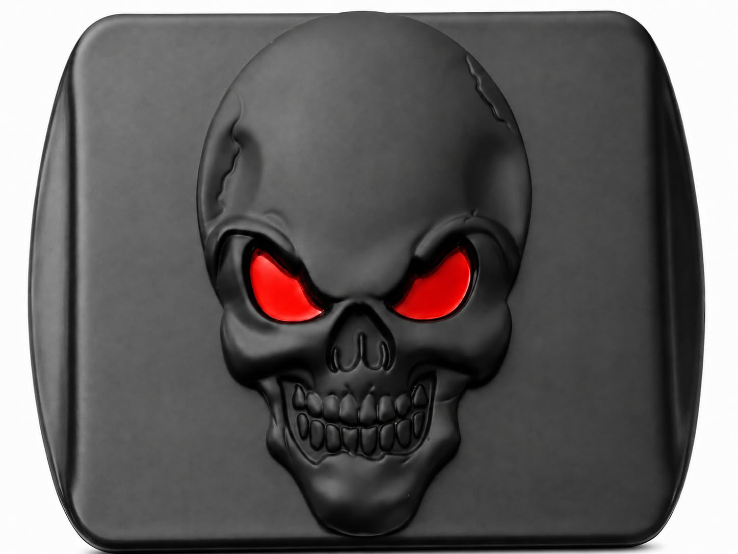 100% metalowa czaszka 3D emblemat osłona zaczepu przyczepy pasuje do 2 odbiorników (czarny czerwony na czarnym) od LFPartS
