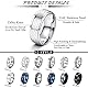 LOLIAS 12 Stück Edelstahl Ringe Herren Silber Blauen Schwarz Matt Finish Poliert Band Herrenring Kitten Spinner Ring Flaschenöffner Ringe Ehering Verlobungsringe Vintage Fidget Ring für Männer Damen