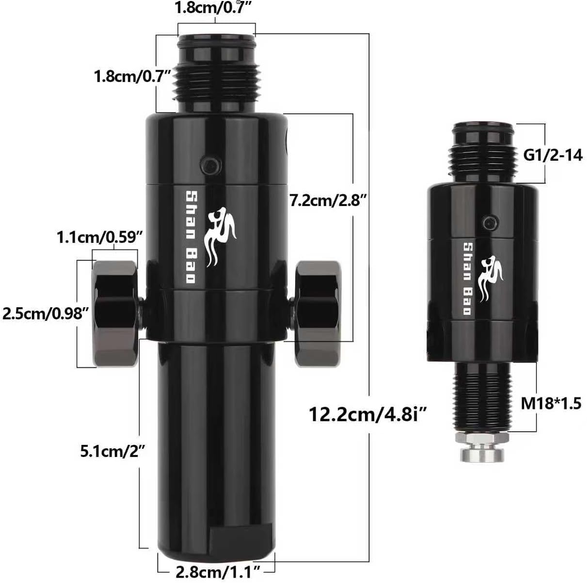 Shan bao Diving valve double gauge barostat switch CO2 accessories inflation pressure valve G1-2-14