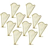 jojofuny 10pcs Miniature Harp, Xmas Tree Musical Instrument, Miniature Musical Instrument Model, Mini Harp Model Pendant for Christmas Music Party Home Decor