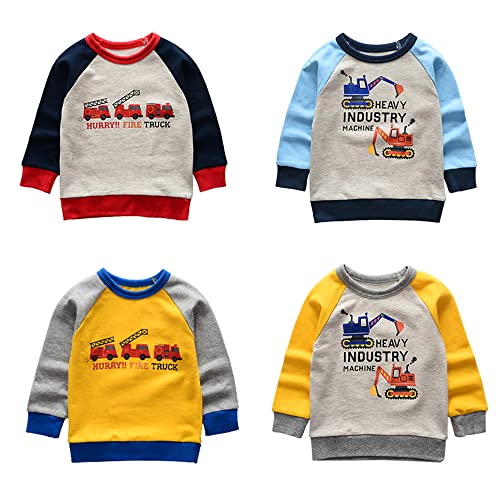 Bestgift Camiseta de manga comprida para meninos com bloqueio de moletom, Cinza, M