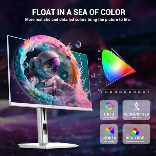 Image of 27 Inch Gaming Monitor, 320Hz, WQHD(2560 x1440) | HDR10, FreeSync, IPS,Height /Swivel /Tilt Adjustable Ergonomic Stand, 2*HDMI /2*DP, VESA Mountable, White