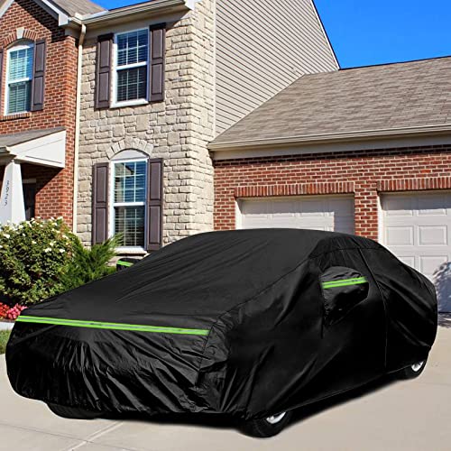 Image of Waterproof Car Cover Compatible with Honda Civic Sedan 2011-2025, Black Car Cover with Inner Cotton & Safety Lock for Snow Rain Dust Hail Sun Protection