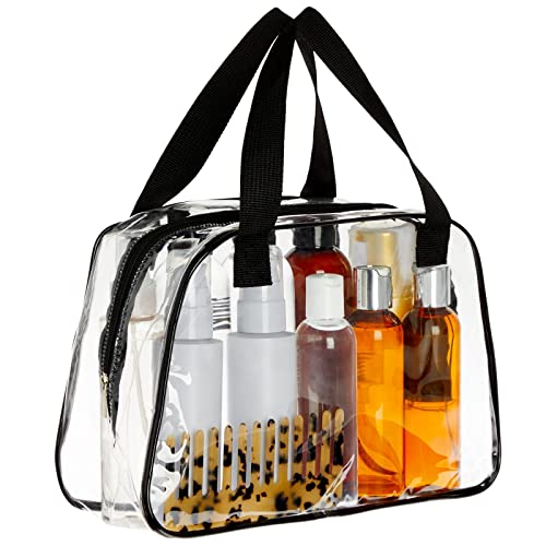 Zodaca Clear Bag for Stadium Events - 11 x 4 x 7 in, Clear PVC Plastic - Stadium-Approved Tote Bag with Zipper & Handles - Concerts, Music Festivals, Sporting Events, Work & Gym
