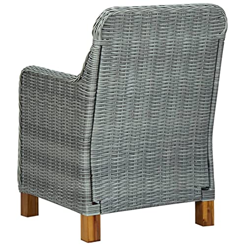 MOONAIRY 9-TLG. Garten-Essgruppe mit Auflagen, Gartenmöbel Set, Gartengarnitur, Garten Sitzgruppe, Lounge Set, Loungemöbel, Poly Rattan Hellgrau – Bild 7