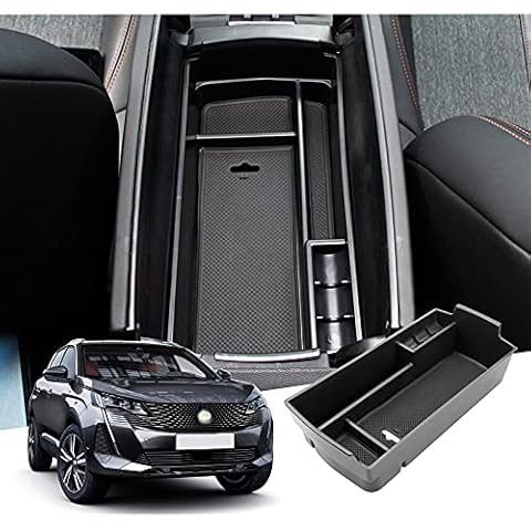 GAFAT 2016-2022 Peugeot 3008 5008/Citroe-n C5 Aircross/DS7 Crossback Centre Console Storage Box, Armrest Tray Organiser, Centre Armrest Glove Box (Black) Cover