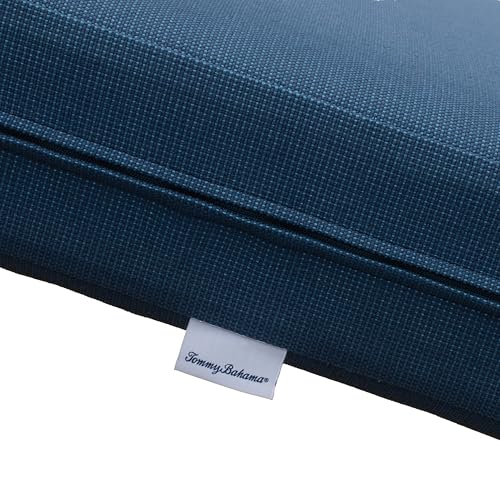 Image of Tommy Bahama Sunbrella Fabric 1-Piece Outdoor Knife Edge Deep Seat Lounge Chair Seat and Back Cushion Set, Bamboo Bay Cobalt