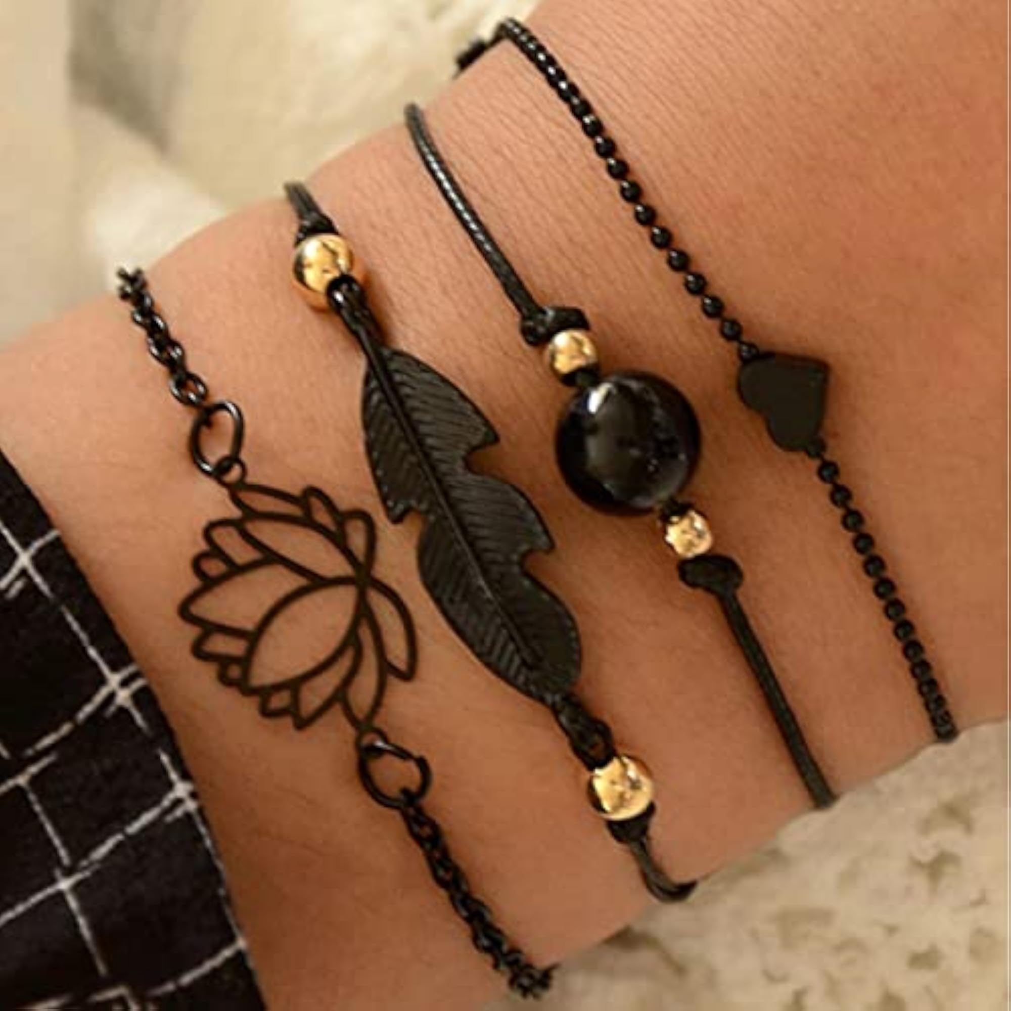 Contemporary Bracelet Set - Silver Toned (Set of 4)