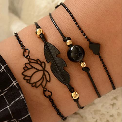 Contemporary Bracelet Set - Silver Toned (Set of 4)