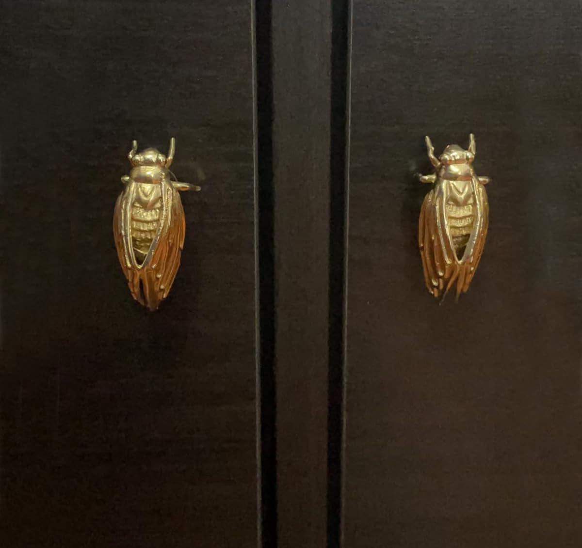 Brass Animal Cabinet Knobs, Unique Cicada Drawer Knobs,Small Brass Knobs for Cabinet Drawer Dresser Closet Jewery Box