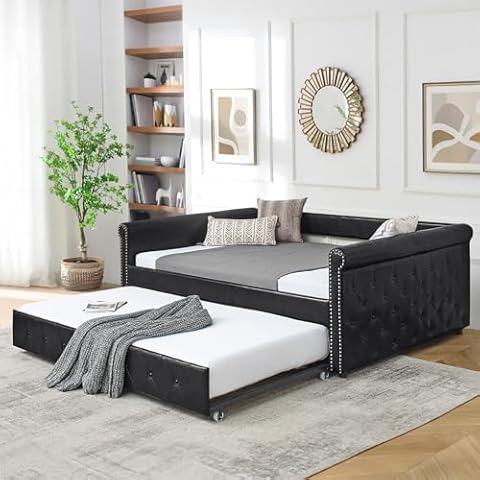 Antetek Full Size Daybed with Trundle Cover