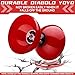 MAGICYOYO Diabolo Pro Triple Bearing, High Performance Red Chinese Yoyo Ball Toy Medium Size 5' with Extra 2 Pair Carbon Sticks + 1 Net Bag + 2 Diabolo Strings, Ideal Gift for Kids & Adults