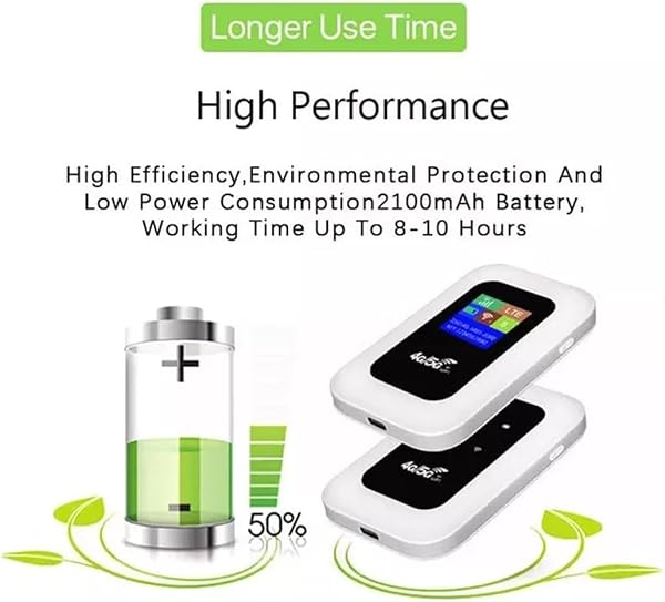 4G/5G WiFi Portable Mobile Hotspot Router, LTE Unlocked Wireless Broadband MiFi with LCD Display, 150Mbps High Speed - 5