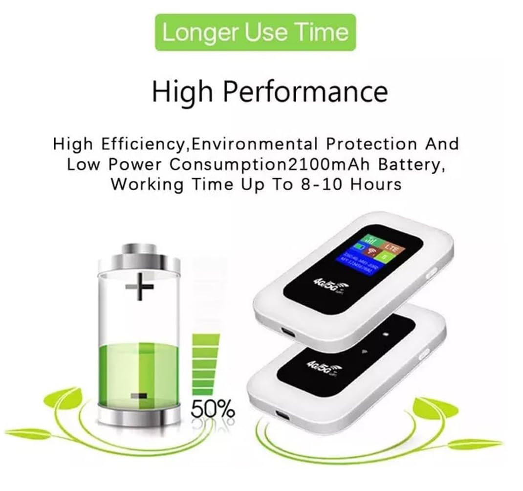 4G/5G WiFi Portable Mobile Hotspot Router, LTE Unlocked Wireless Broadband MiFi with LCD Display, 150Mbps High Speed — view 5