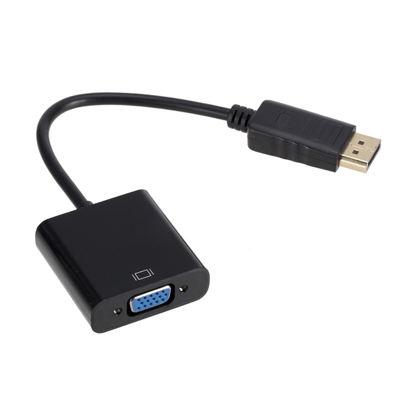 Adaptador DP a VGA 1080P chapado en oro para proyector de monitor de PC portátil (DP a VGA Black)