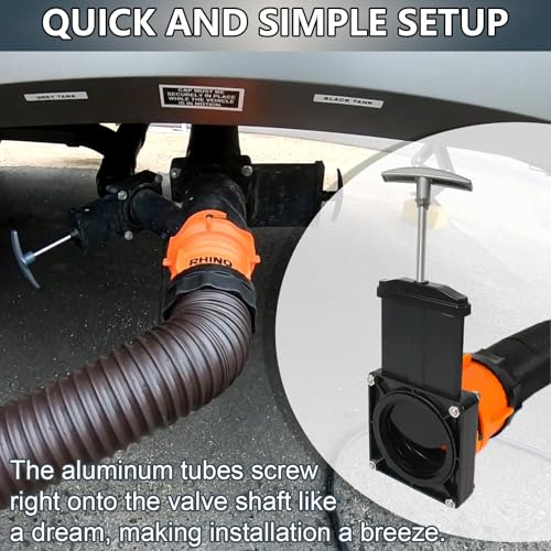 Image of 2 Pack RV Waste Valve Handle Replacement Universal Fit RV Waste Valve Tube Extension Kit RV Dump Valve Handle Replacement Set