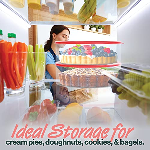 Houzzkingz Usa 10PC-1 Pie Carrier Cake Storage Container With Lid | 10.5 Inch Large Round Plastic Cupcake Cheesecake Muffin Flan Cookie Airtight Tortilla Holder thumb #4