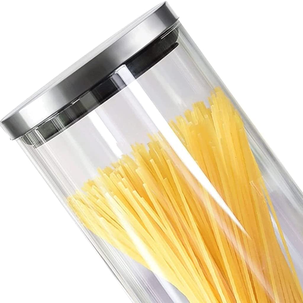 Set aus 2 Vorratsbehältern aus Glas, durchsichtiger Tee-Vorratsbehälter für Lebensmittel, Küche mit Edelstahldeckel, Vorratsglas, Gewürzgläser