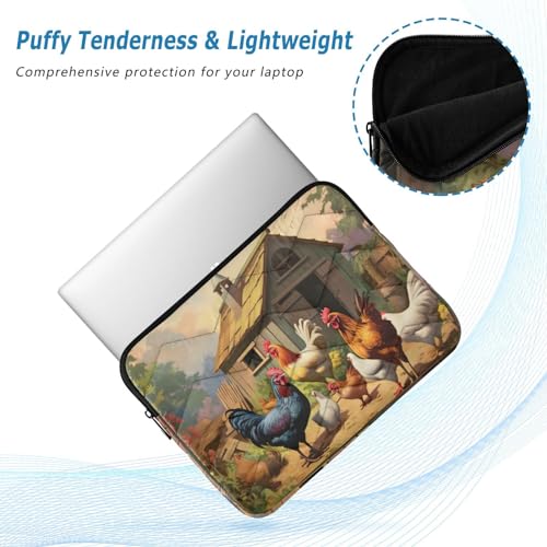 Funda para portátil 13-14 pulgadas con diseño de gallos miniatura 5